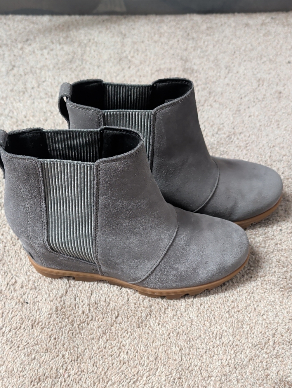 Sorel Grey Suede Chelsea Ankle Boots